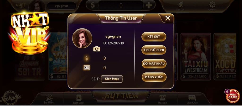 Thao tác nạp tiền vào Nhatvip siêu đơn giản